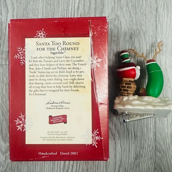 NIB 2002 VeggieTales Hallmark Ornament | Santa Too Round for the Chimney Y2K Kid - Picture 2 of 3